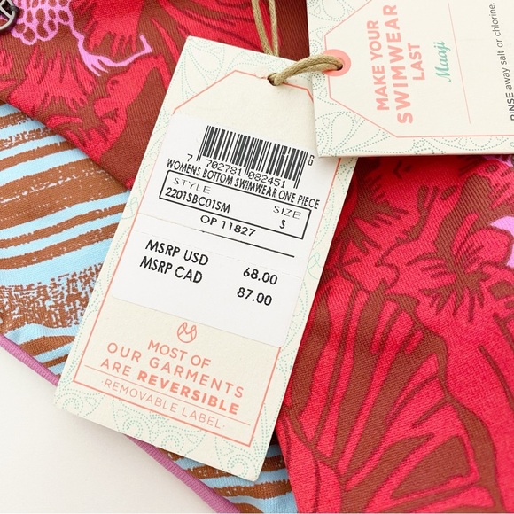 Maaji Multicolored Bikini Bottom Striped Rainbow Reversible - Picture 6 of 6